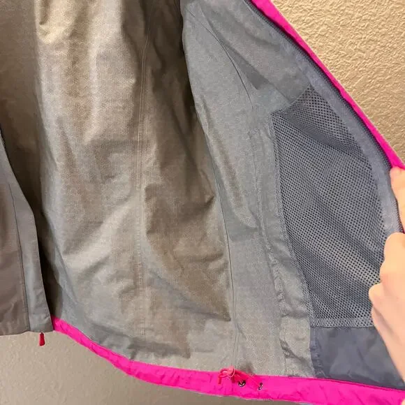 The North Face HyVent 2.5L Hooded Rain Windbreaker Jacket Gray Pink Women’s S - Picture 10 of 12